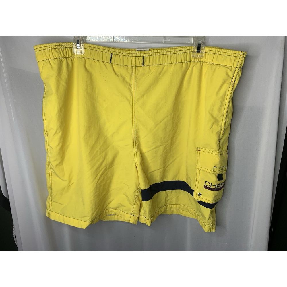 Mens XL Chaps Ralph Lauren Yellow ‎ Swim Trunks Bottoms Shorts Vintage 90s Y2K
